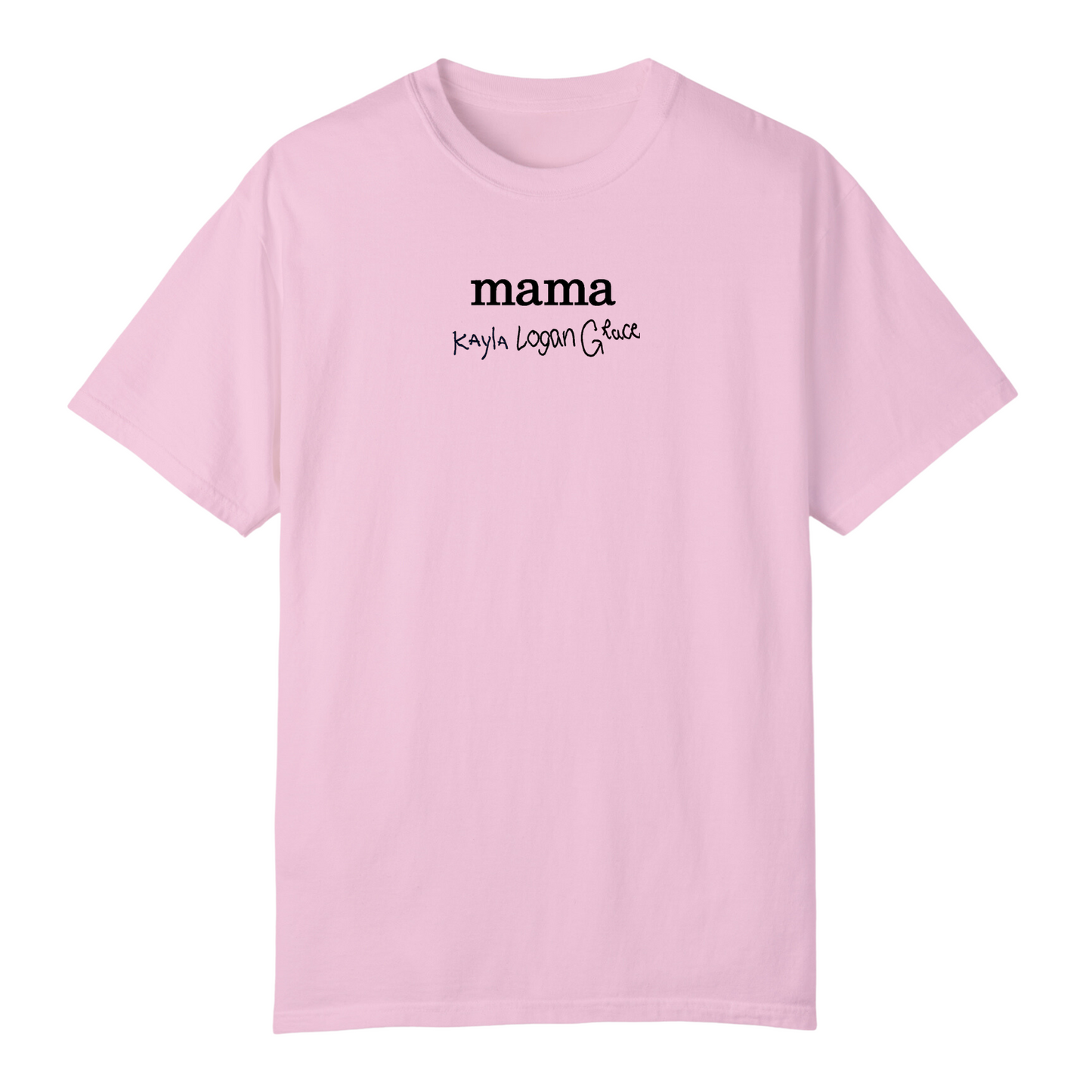 Title with Handwritten Name(s) Embroidered on Under Adult Short Sleeve Shirt