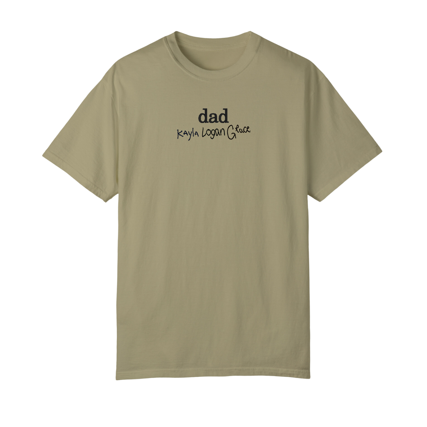 Title with Handwritten Name(s) Embroidered on Under Adult Short Sleeve Shirt