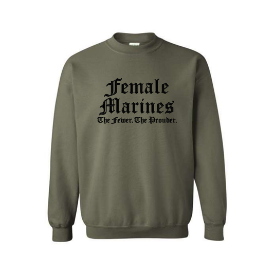 Female Marines Embroidered Crewneck Sweatshirt