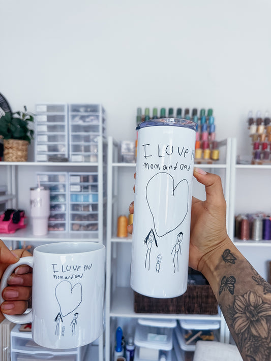 Hand Drawn Image Keepsake Tumbler or Mug